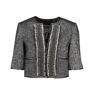 BCBGMaxAzria Black Crop Campbell 3/4 Sleeve Jacket